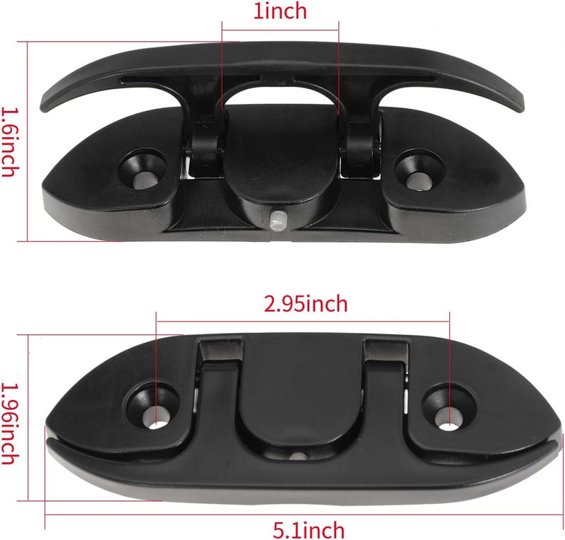 Ciweisah Boat Folding Cleats 5" Flip-up Dock Cleat with Screws Nylon Dock Cleats Folding Cleat for Deck Marine Kayak Yacht and Pontoon - Image 2